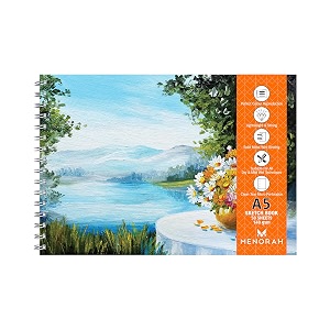 menorah - a3 drawing book - sketch pad  140 gsm  100 pages50 sheets metal wire-o bound drawing notebook  297 x 420 cm- blossom valley design