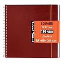 MENORAH - Artist Sketchbook - Square -180gsm - Drawing Sketch Book - 100 Pages/50 Sheets - Hard Metal Spiral Bound Drawing Book - RED- Size (21.0 x 21.0 cm) Big