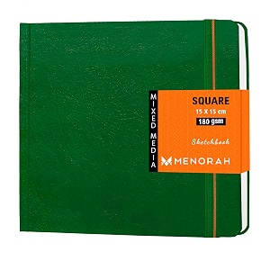 menorah - sketch book for artist - square - 180 gsm - square sketch book - for drawing - hard bound 