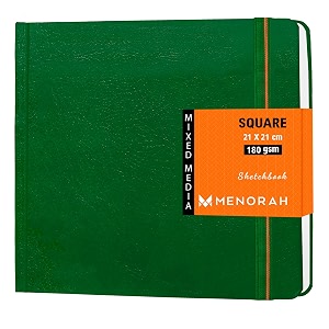 menorah - artist sketchbook - square -180gsm - drawing sketch book - 100 pages50 sheets - hard bound drawing book 