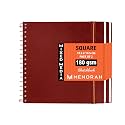 MENORAH - Artist Sketchbook - Square- 180gsm - Size (10.5 x 10.5 cm) Pack of 2 - Small Travel Size Sketch Book- 100 Pages/50 Sheets - Watercolor, Hard Metal Spiral Bound - Art Book (Black)