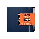 MENORAH - Artist Sketchbook - Square- 180gsm - Size (10.5 x 10.5 cm) Pack of 2 - Small Travel Size Sketch Book- 100 Pages/50 Sheets - Hard Metal Spiral Bound - Art Book (Dark Blue)