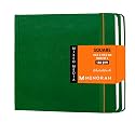 MENORAH - Artist Sketchbook - Square- 180gsm - Size (10.5 x 10.5 cm) Pack of 2 - Small Travel Size Sketch Book- 100 Pages/50 Sheets - Hard Bound - Handmade artbook- (Green)