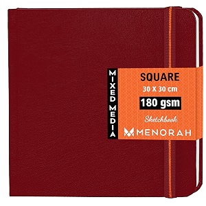 menorah - sketch book for artist - square - 180 gsm - square sketchbook - for drawing - hard bound 