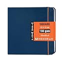 MENORAH - Artist Sketchbook - Square- 180gsm - Size (10.5 x 10.5 cm) Pack of 2 - Small Travel Size Sketch Book- 100 Pages/50 Sheets - Watercolor, Hard Metal Spiral Bound - Art Book (Black)