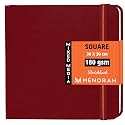 MENORAH - Sketch Book for Artist - Square - 180 GSM - Square Sketchbook - for Drawing - Hard Bound - 100 Pages/50 Sheets - (30.0 x 30.0 cm) - (Red), Paper, Acrylic