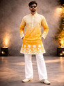 MENPERA Men Embroidered Straight Kurta