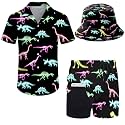 Mens 2 Piece Tracksuit Hawaiian Button Down Shirt And Compression Liner Shorts Sets With Bucket Hats