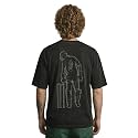 Mens Black Drop Shoulder Round Neck Half