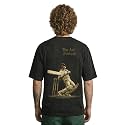 Mens Black Drop Shoulder Round Neck Half
