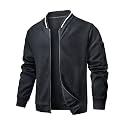 Wizoat Mens Casual Jacket Lightweight Varsity Bomber Jacket With Zipper
