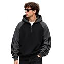 Mens Colorblock Raglan Hooded Sweatshirt Hoodie for