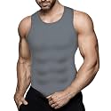 Mens Compression Shirt Slimming Body Shaper Vest Workout Tank Tops Abdomen