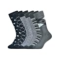 Mens Dress Socks Business Casual Pattern，6-Pairs Bamboo Crew Sock for Men Shoe Size 8-13