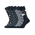 Mens Dress Socks Business Casual Pattern，6-Pairs Bamboo Crew Sock for Men Shoe Size 8-13