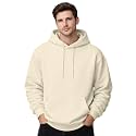Mens Drop Shoulder White Hoodie Oversized
