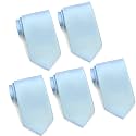 FOMANN Mens Formal Tie Wholesale Lot of 5 Mens Solid Color Wedding Ties 3.5" Satin Finish