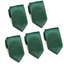 FOMANN Mens Formal Tie Wholesale Lot of 5 Mens Solid Color Wedding Ties 3.5" Satin Finish