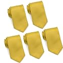 FOMANN Mens Formal Tie Wholesale Lot of 5 Mens Solid Color Wedding Ties 3.5" Satin Finish