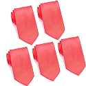 FOMANN Mens Formal Tie Wholesale Lot of 5 Mens Solid Color Wedding Ties 3.5" Satin Finish