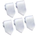 FOMANN Mens Formal Tie Wholesale Lot of 5 Mens Solid Color Wedding Ties 3.5" Satin Finish