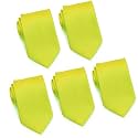 FOMANN Mens Formal Tie Wholesale Lot of 5 Mens Solid Color Wedding Ties 3.5" Satin Finish