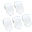 FOMANN Mens Formal Tie Wholesale Lot of 5 Mens Solid Color Wedding Ties 3.5" Satin Finish