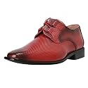 Mens Genuine Leather Classic Tread Design Lace Up Oxford Dress Shoes