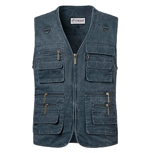 Mens Gilet Waistcoat Safari Multi Pocket Fishing