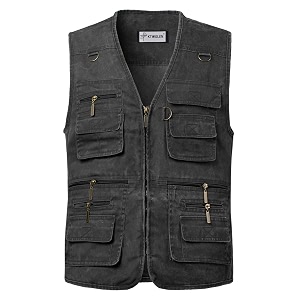Mens Gilet Waistcoat Safari Multi Pocket Fishing