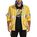 Mens Glowing Stand Collar Utility Tactical Cosplay Jacket