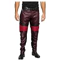 Mens Guardians Superhero Distressed Maroon Star Cosplay Costume Leather Biker Jacket