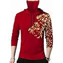 Mens Hooded Lion Printed Tshirt with Mask