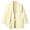 Mens Japanese Kimono Cardigan Cotton Linen Haori Fashion 3/4 Sleeve Yukata