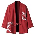 Mens Japanese Kimono Cardigan Cotton Linen Haori Fashion 3/4 Sleeve Yukata