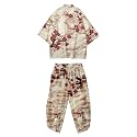 Mens Kimono Set 3/4 Sleeve Haori And Shorts Casual 2 Piece Japanese Outfits