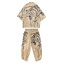 Mens Kimono Set 3/4 Sleeve Haori And Shorts Casual 2 Piece Japanese Outfits