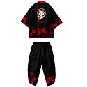 Mens Kimono Set 3/4 Sleeve Haori And Shorts Casual 2 Piece Japanese Outfits