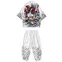 Mens Kimono Set 3/4 Sleeve Haori And Shorts Casual 2 Piece Japanese Outfits