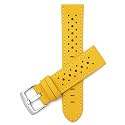 Mens Leather Rally Strap, Perforated Racing Watch Band, 18-24mm, Reg/XL