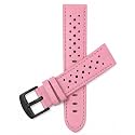 Mens Leather Rally Strap, Perforated Racing Watch Band, 18-24mm, Reg/XL