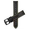 Mens Leather Rally Strap, Perforated Racing Watch Band, 18-24mm, Reg/XL