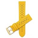 Mens Leather Rally Strap, Perforated Racing Watch Band, 18-24mm, Reg/XL