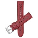 Mens Leather Rally Strap, Perforated Racing Watch Band, 18-24mm, Reg/XL
