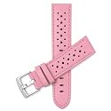 Mens Leather Rally Strap, Perforated Racing Watch Band, 18-24mm, Reg/XL