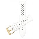 Mens Leather Rally Strap, Perforated Racing Watch Band, 18-24mm, Reg/XL