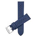 Mens Leather Rally Strap, Perforated Racing Watch Band, 18-24mm, Reg/XL