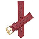 Mens Leather Rally Strap, Perforated Racing Watch Band, 18-24mm, Reg/XL