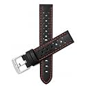 Mens Leather Rally Strap, Perforated Racing Watch Band, 18-24mm, Reg/XL