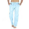 Mens Loose Fit Linen Pants Casual Lightweight
